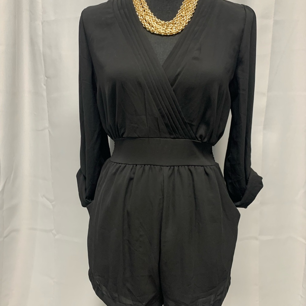 Black dressy short romper